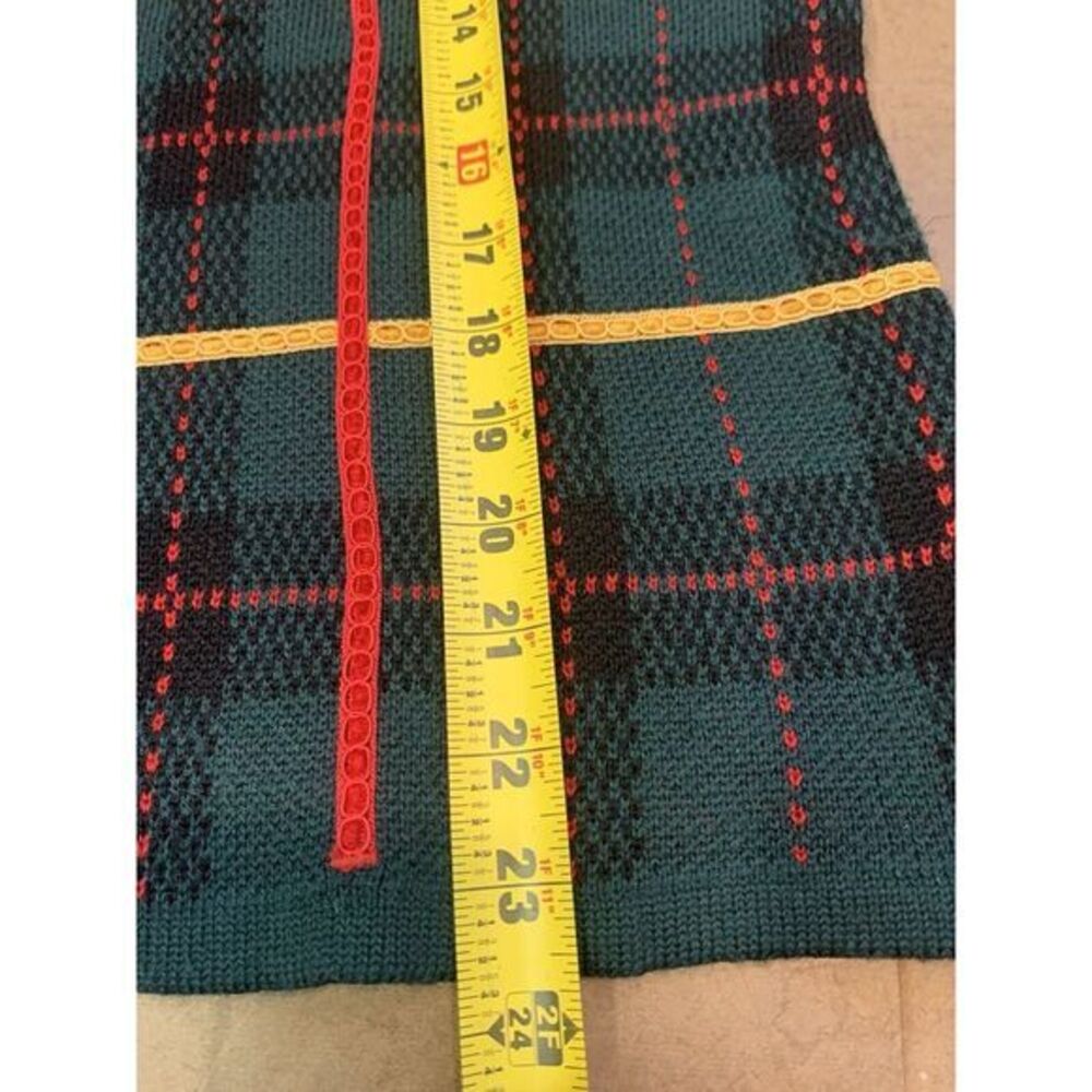 Women's XL Pendleton Wool Blend Plaid Green & Red Holiday Christmas Cardigan VTG - Picture 6 of 6